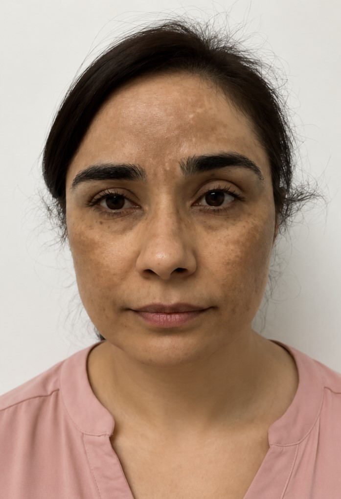 Skin before Korean glass skin treatment at Dexa Clinic